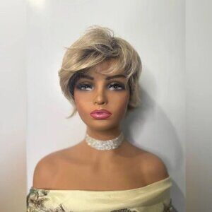 René of Paris Balayage Blonde Short Layered Wig – Modacrylic Fibera